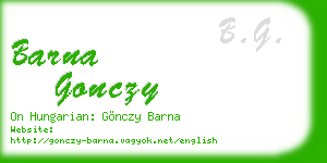 barna gonczy business card