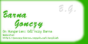 barna gonczy business card